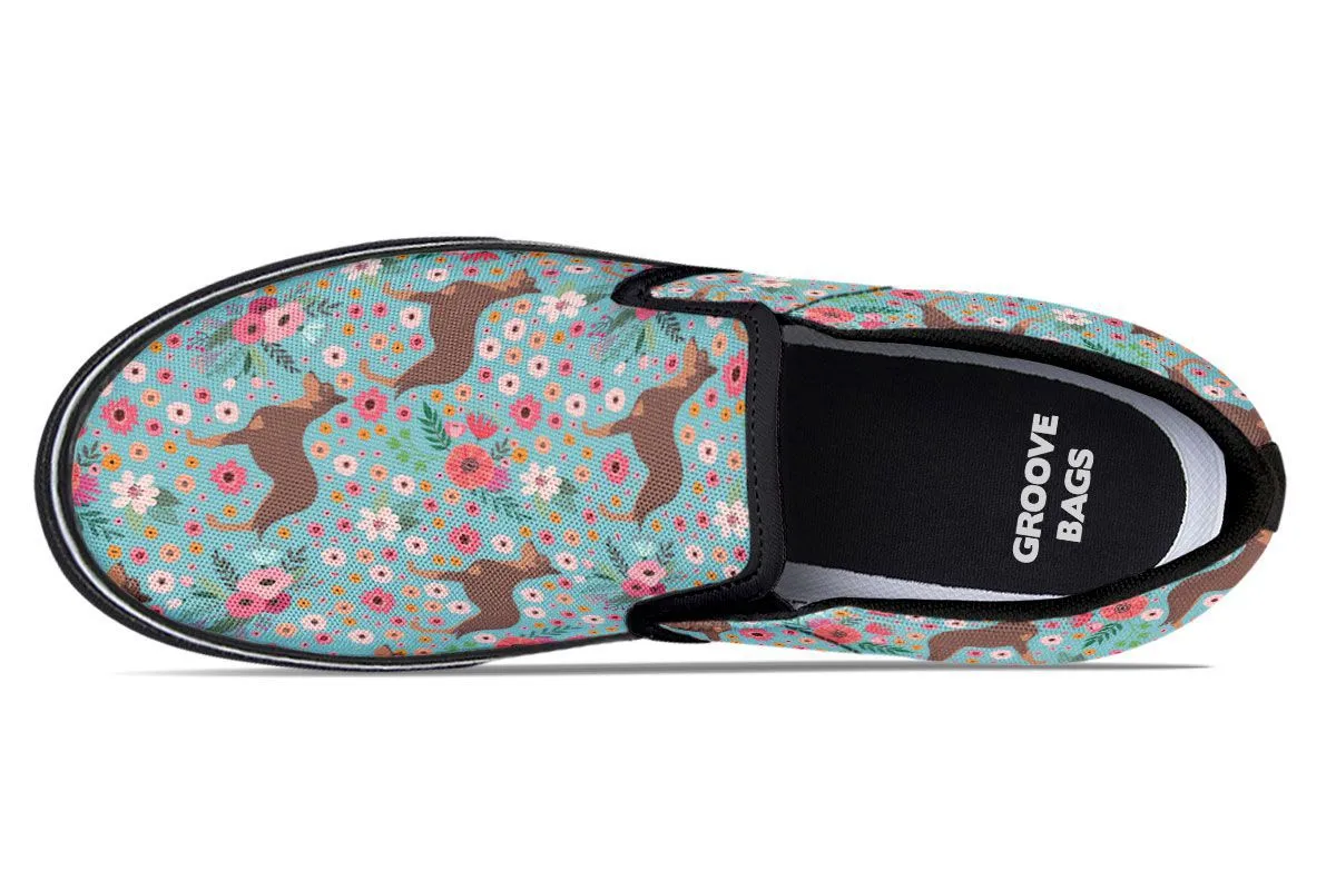 Australian Kelpie Flower Slip-On Shoes