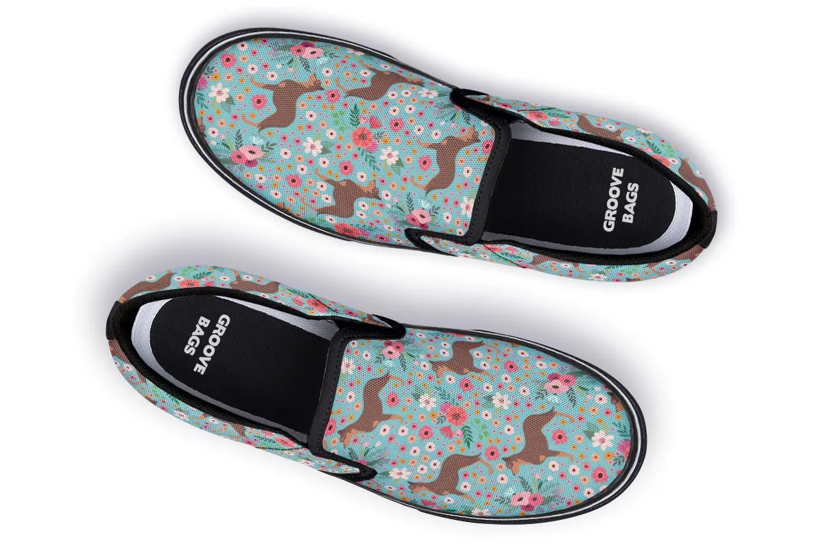 Australian Kelpie Flower Slip-On Shoes