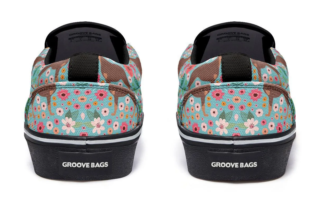 Australian Kelpie Flower Slip-On Shoes