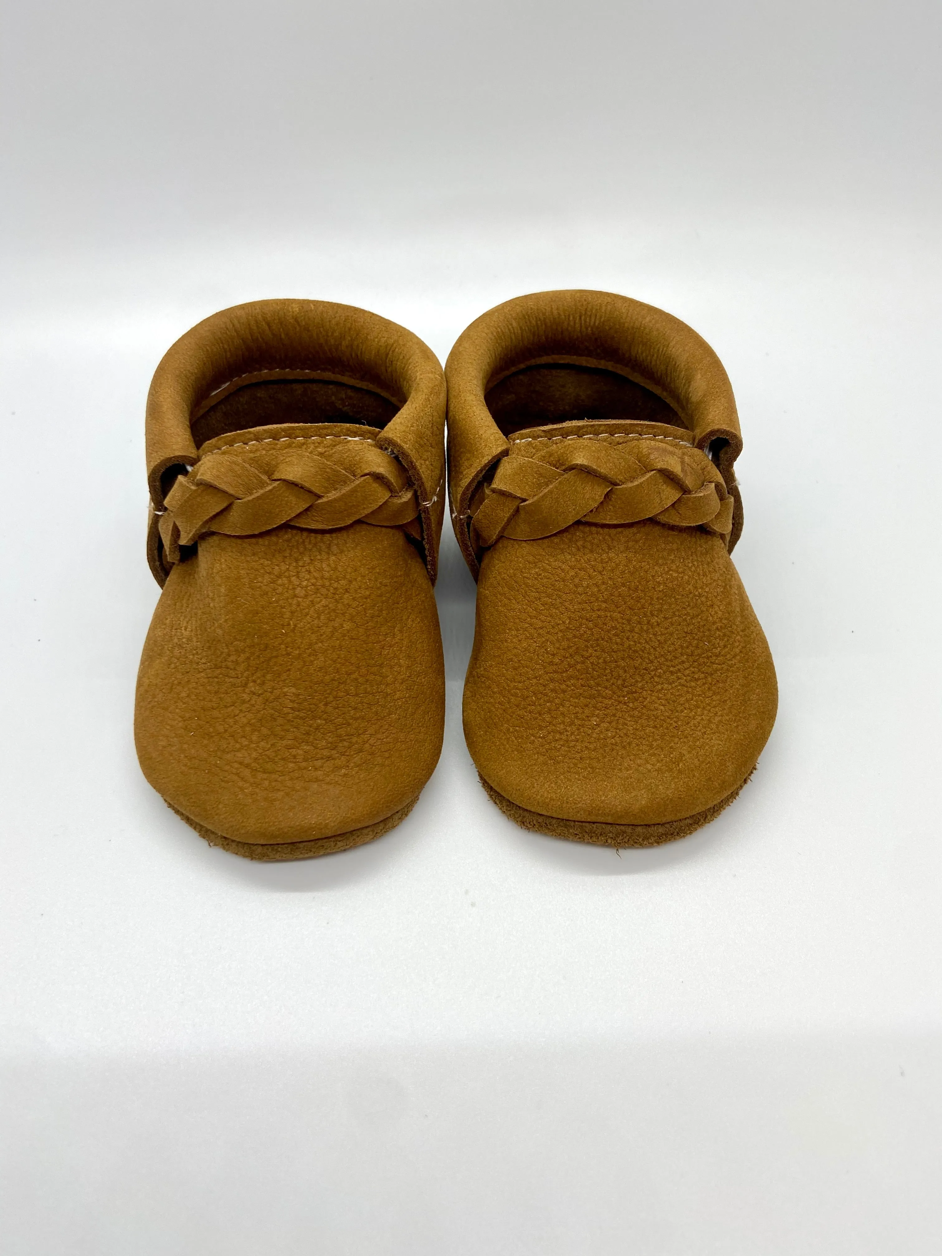 Camel Nubuck Braided Mocc