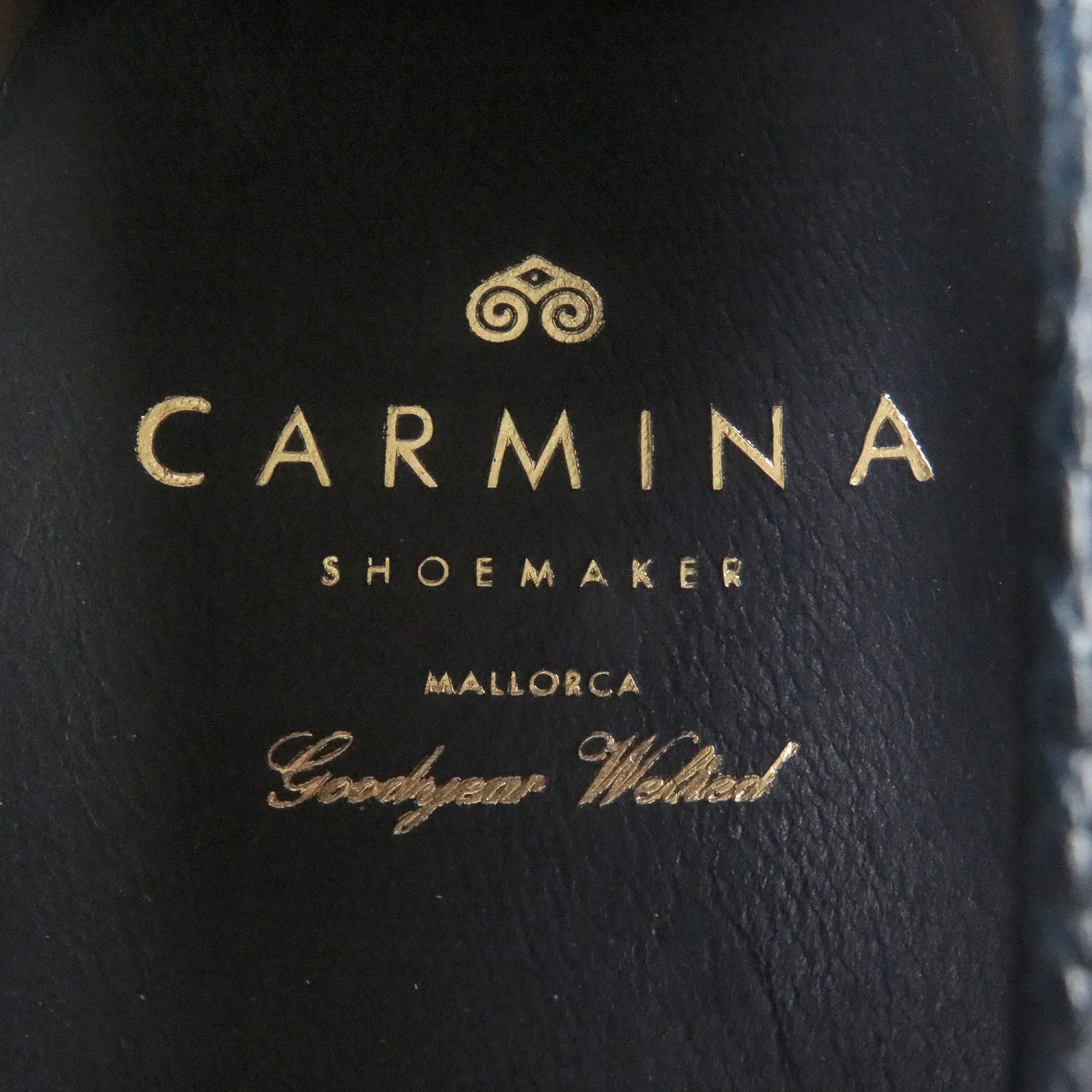 CARMINA Lizard Leather Coin Loafers Navy 5.5