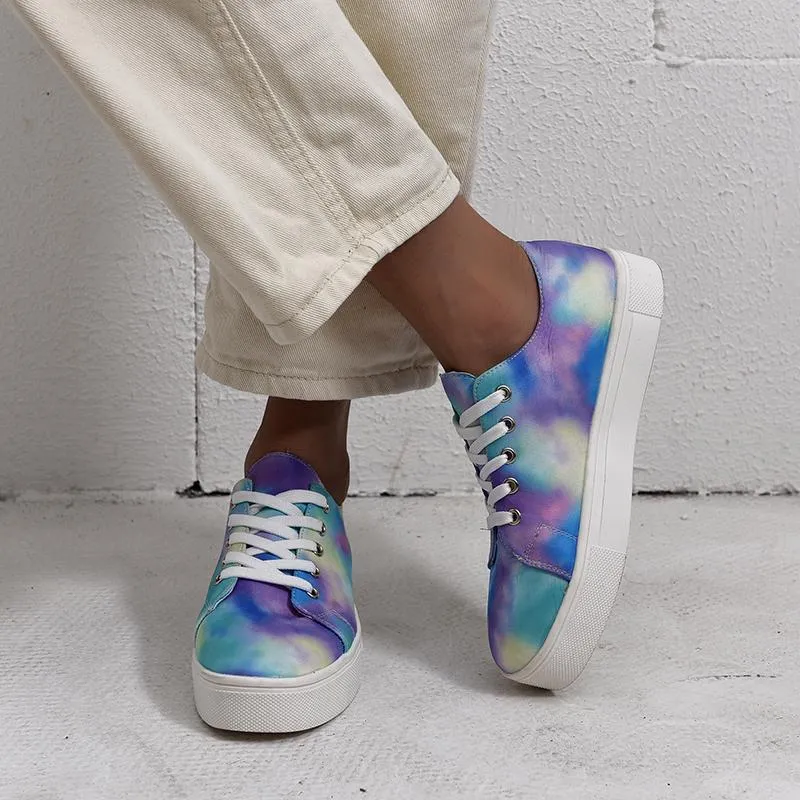Chicvane New Colorful Lace Up Low Top Slip-On Canvas Shoes