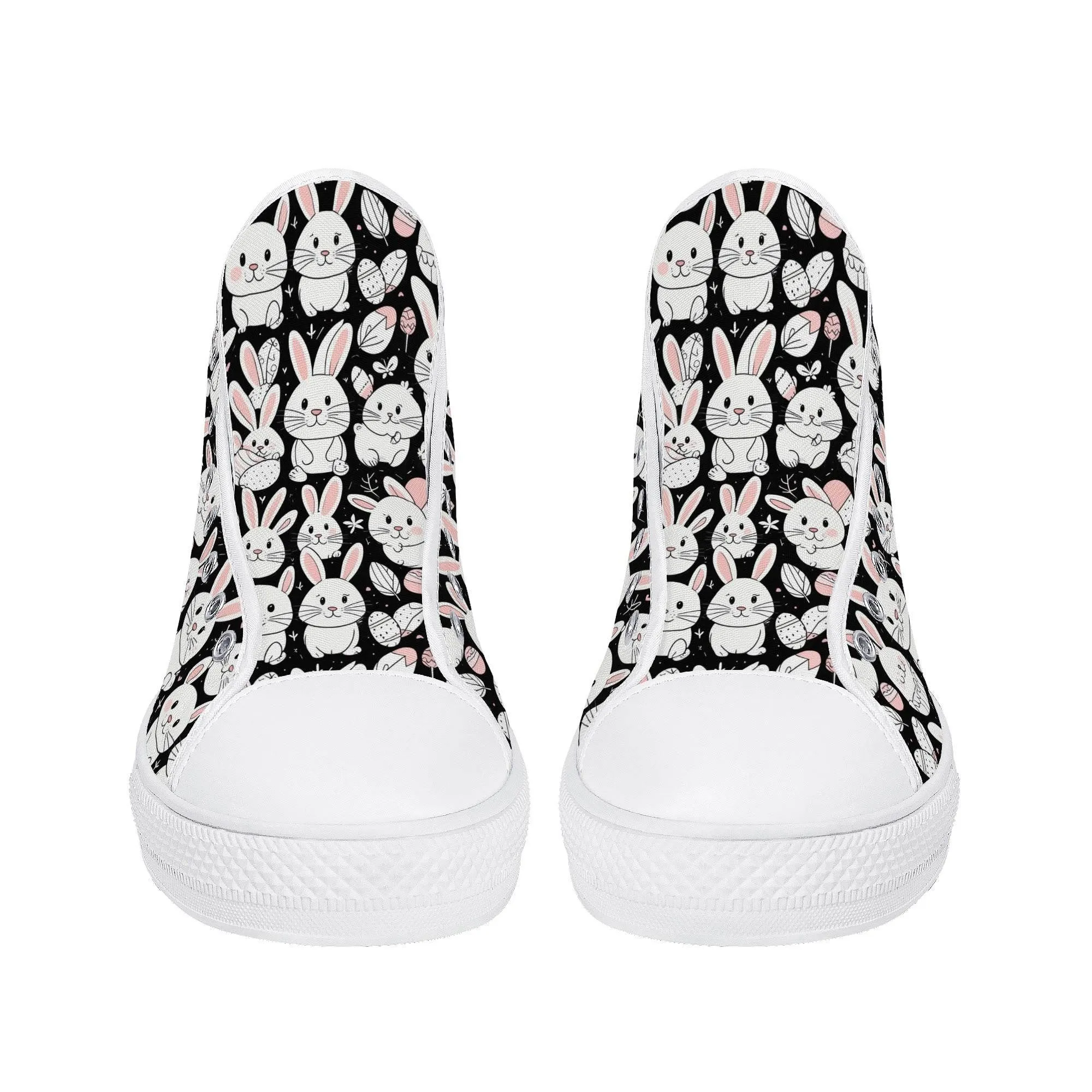 Cute Bunny Womens High Top Canvas Shoes