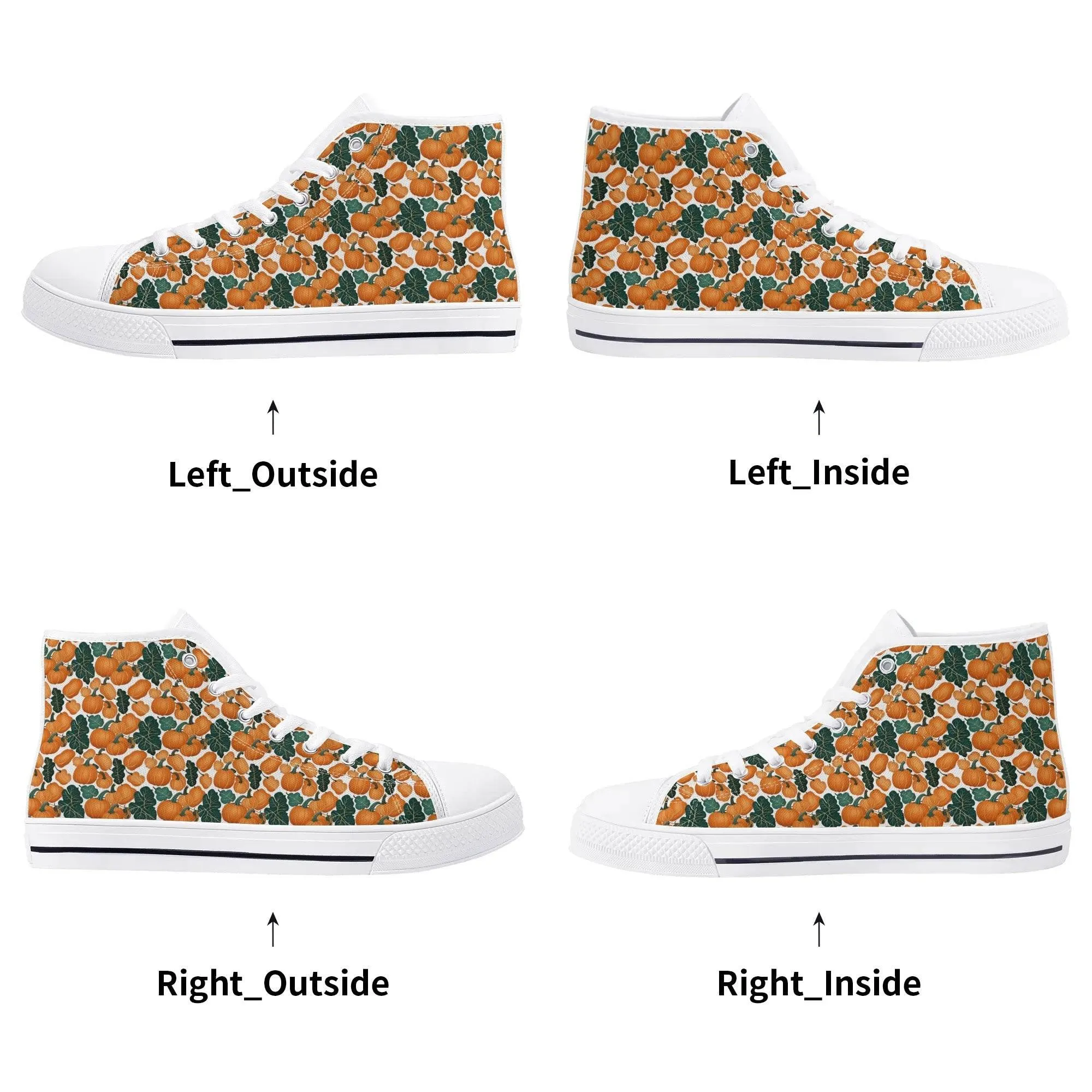 Mens Rubber High Top Pumpkin Patch Canvas Shoes