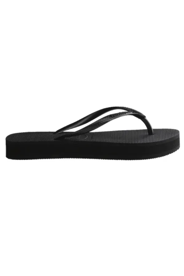 Slim Flatform Thongs Black