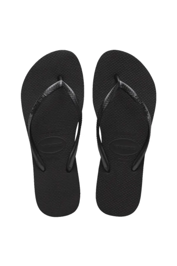 Slim Flatform Thongs Black