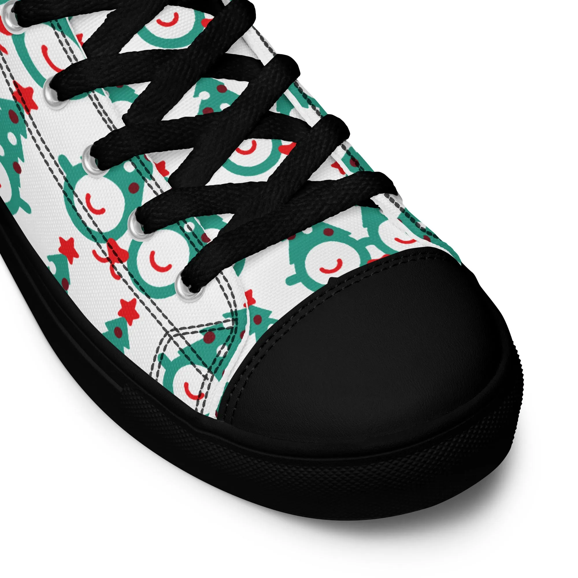 Women Christmas High Top Canvas Shoes (Glamourange Holiday Magic Canvas Shoes For Women - 0019)