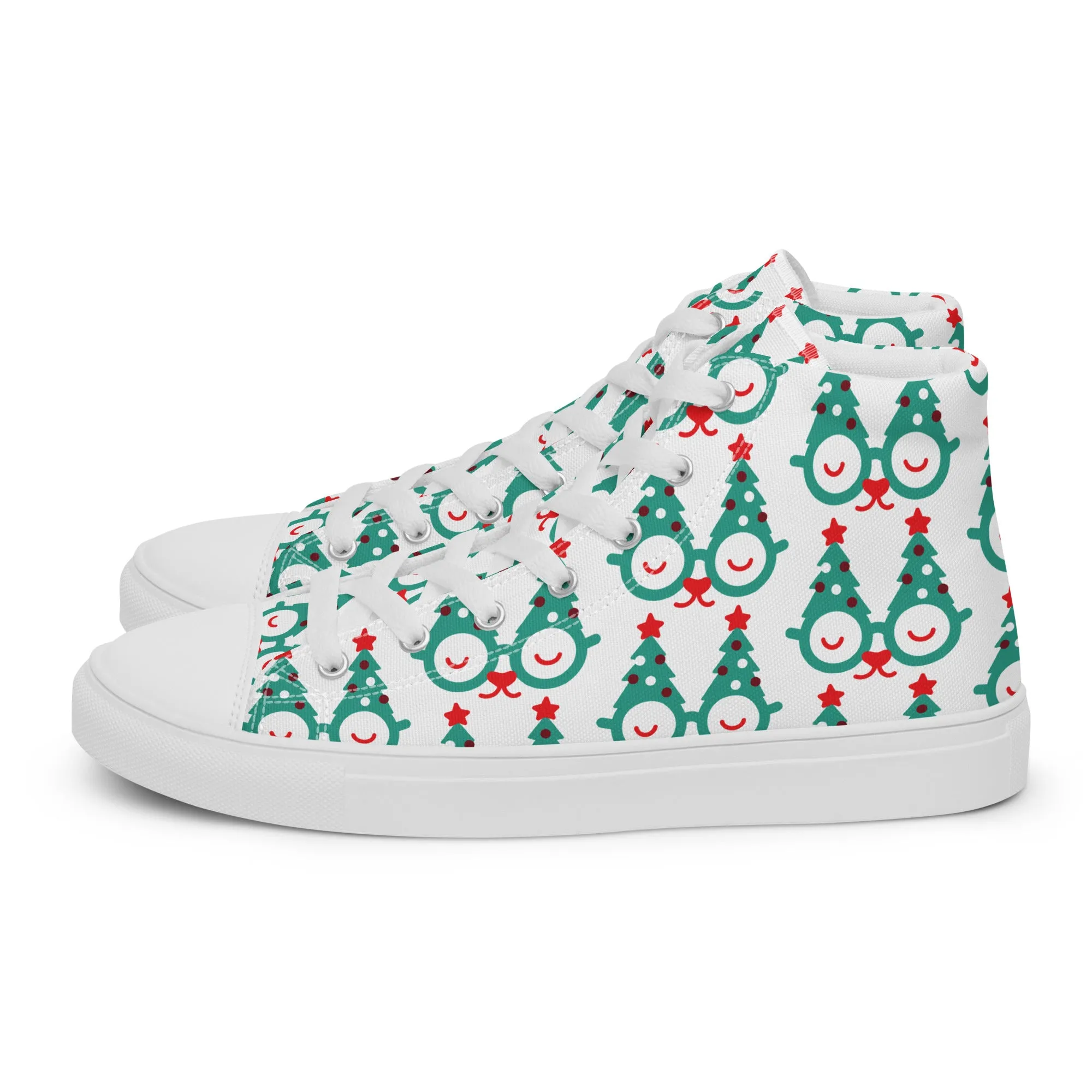 Women Christmas High Top Canvas Shoes (Glamourange Holiday Magic Canvas Shoes For Women - 0019)