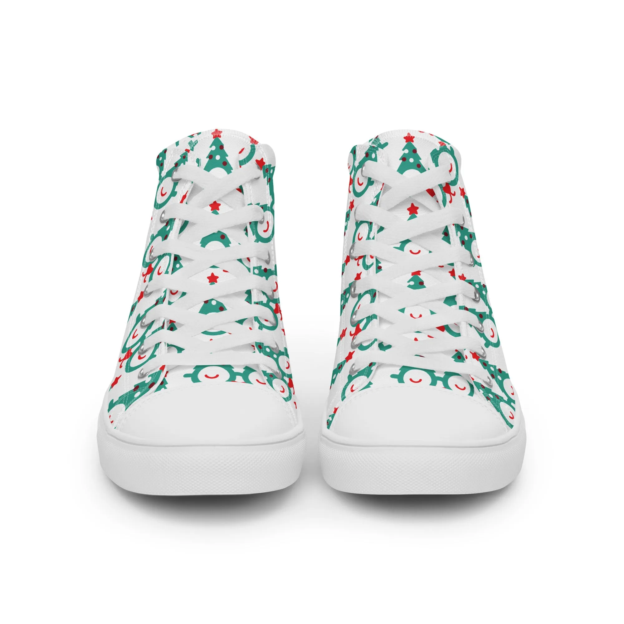 Women Christmas High Top Canvas Shoes (Glamourange Holiday Magic Canvas Shoes For Women - 0019)